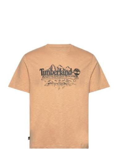 Short Sleeve Graphic Slub Tee Light Wheat Boot Beige Timberland