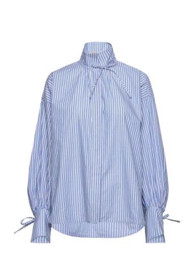 Striped Shirt With Tie Bands Blue Stella Nova