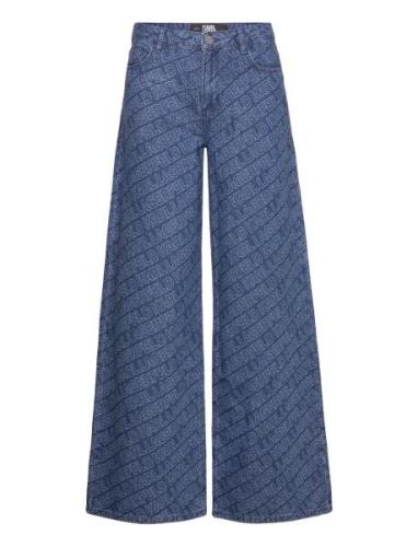 Kl Punched Denim Pants Blue Karl Lagerfeld