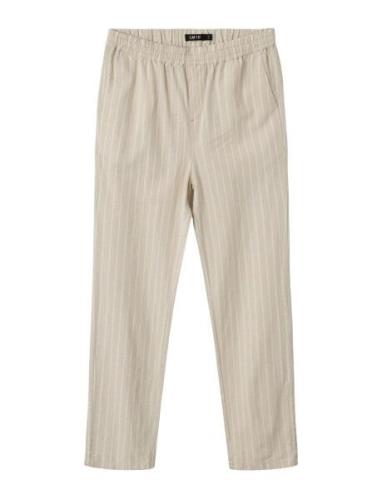 Nlnhill Stripe Reg Pant Beige LMTD