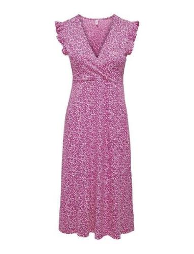 Onlmay Life S/L Wrap Midi Dress Jrs Noos Pink ONLY