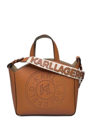 K/Circle Sm Tote Perforated Brown Karl Lagerfeld