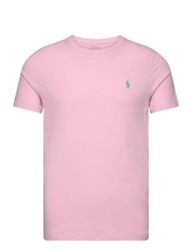 Custom Slim Fit Jersey Crewneck T-Shirt Pink Polo Ralph Lauren