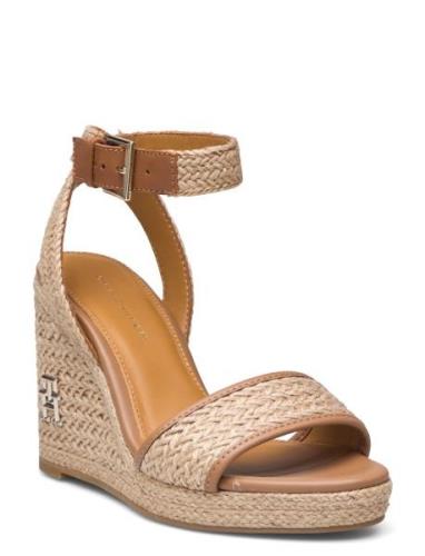 Th Rope High Wedge Sandal Beige Tommy Hilfiger