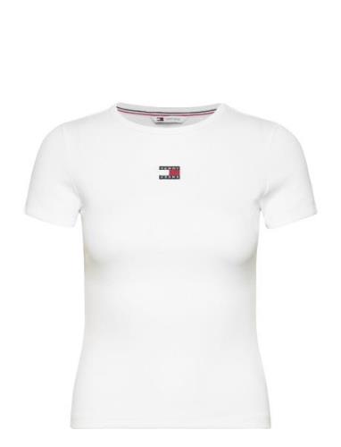 Tjw Slim Badge Rib Tee White Tommy Jeans