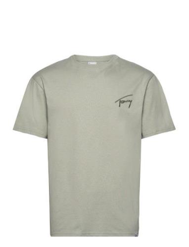 Tjm Reg Signature Tee Ext Green Tommy Jeans