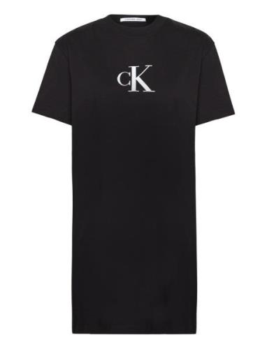 Satin Ck T-Shirt Dress Black Calvin Klein Jeans