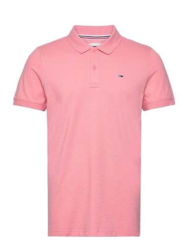 Tjm Slim Placket Polo Ext Pink Tommy Jeans