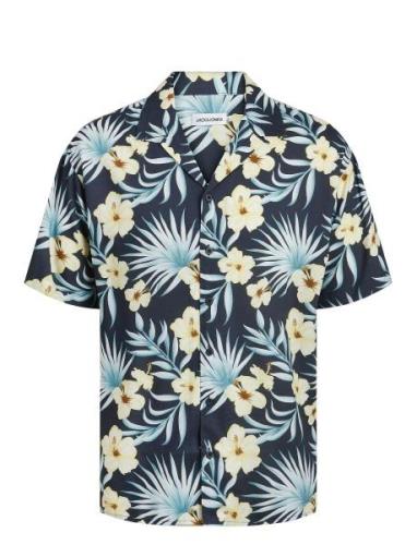 Jjjeff Floral Aop Resort Shirt Ss Navy Jack & J S