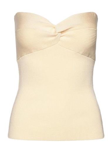 Allis Rib Knitted Tube Top Cream Malina