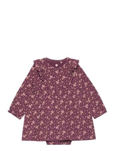 Body Dress Ls Flower Purple En Fant