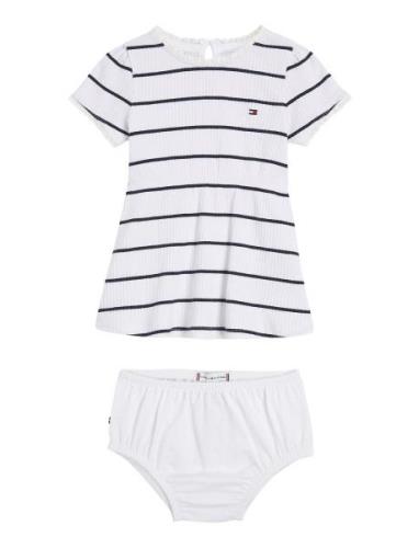 Baby Striped Rib Dress S/S Patterned Tommy Hilfiger