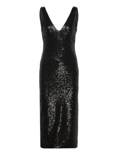 Sequin Low Cut Back Dress Black ROTATE Birger Christensen