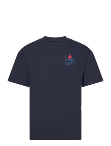 Sunset On Mt Fuji T-Shirt - Navy Blazer Navy Edwin