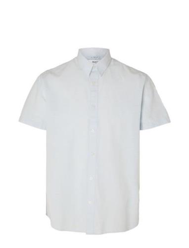 Slhregnew-Linen Shirt Ss Classic W Blue Selected Homme