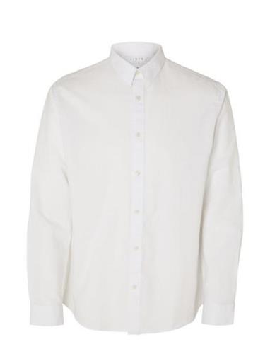 Slhregnew-Linen Shirt Ls Classic White Selected Homme