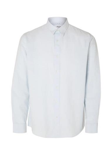 Slhregnew-Linen Shirt Ls Classic W Blue Selected Homme