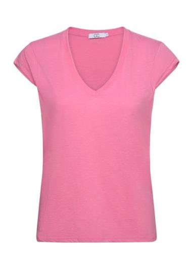 Cc Heart Basic V-Neck T-Shirt Pink Coster Copenhagen