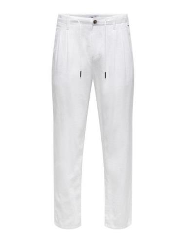 Onsleo Crop Linen Mix 0048 Pant White ONLY & SONS
