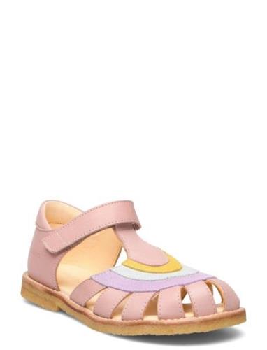 Sandals - Flat - Closed Toe - Pink ANGULUS