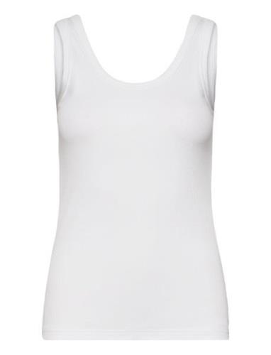 Slim Ribbed Tank Top White GANT