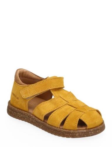 Sandals - Flat - Closed Toe - Yellow ANGULUS