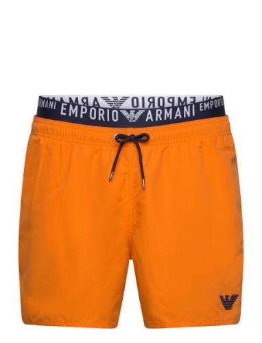 Mens Woven Boxer Orange Emporio Armani