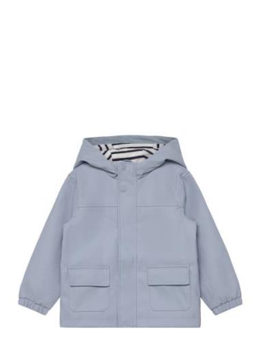 Hooded Water-Repellent Parka Blue Mango