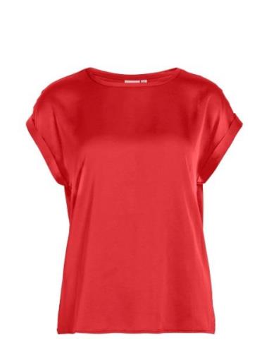 Viellette S/S Satin Top - Noos Red Vila