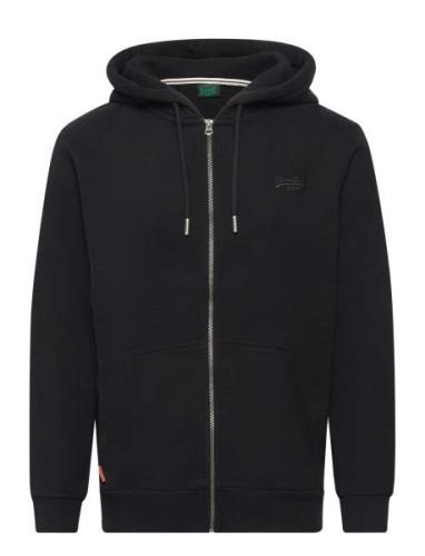 Essential Logo Zip Hoodie Black Superdry