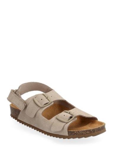 Buckle Leather Sandals Beige Mango