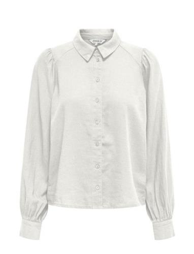 Onlcaro L/S Linen Bl Puff Shirt Cc Pnt White ONLY