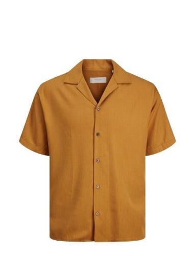 Jprccaaron Tencel Resort Shirt S/S Ln Orange Jack & J S