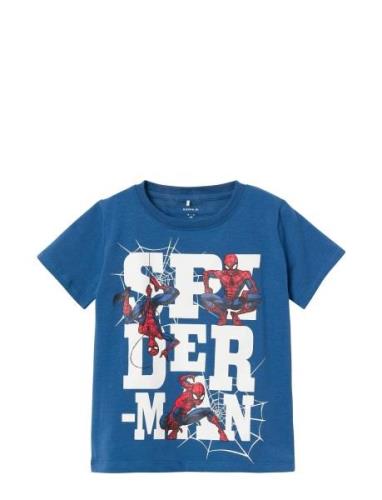 Nmmmakan Spiderman Ss Top Mar Blue Name It