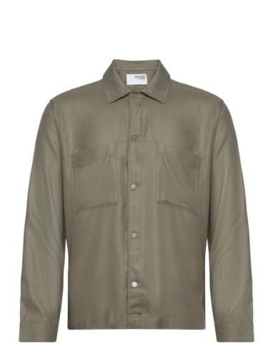 Slh-Conrad Overshirt Ls Tencel Green Selected Homme