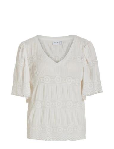 Vilea V-Neck 2/4 Top White Vila