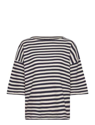 Tulip Tee Stripe Navy Moshi Moshi Mind