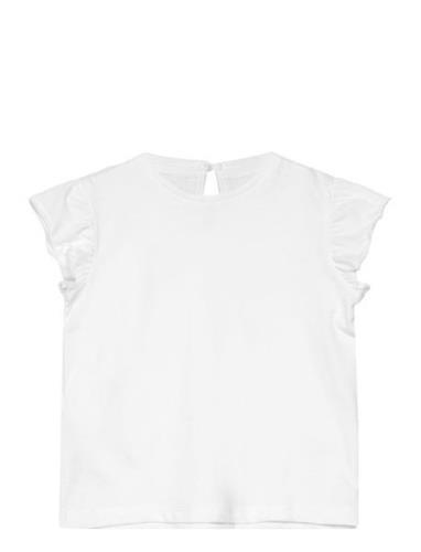 Frills Cotton T-Shirt White Mango
