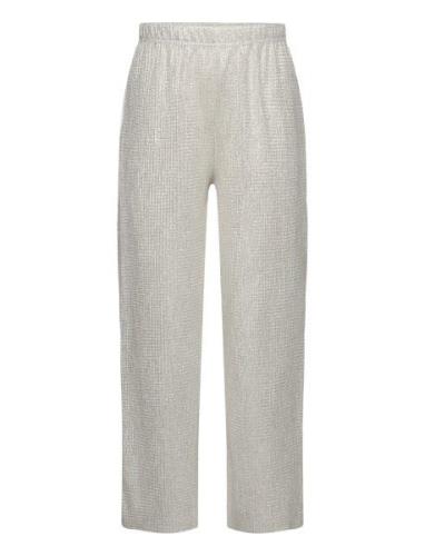 Metallic Straight Pants Silver Mango