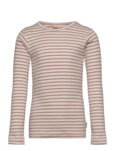 T-Shirt L/S Modal Striped Beige Petit Piao