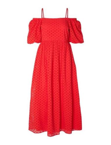 Slfanelli 3/4 On Off Ankle Dress B Red Selected Femme