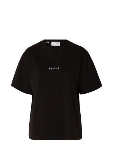 Slflisa Hankie Ss O-Neck Tee Black Selected Femme