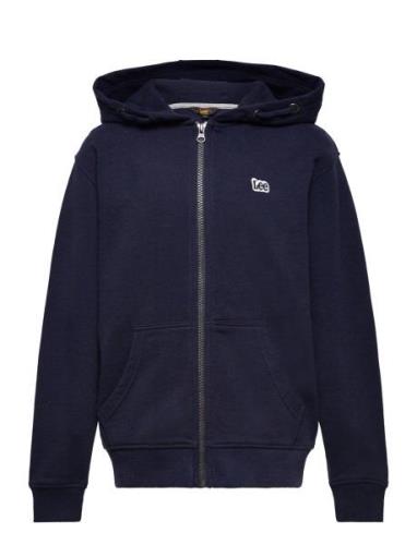 Badge Lb Zip Through Hoodie Navy Lee Jeans