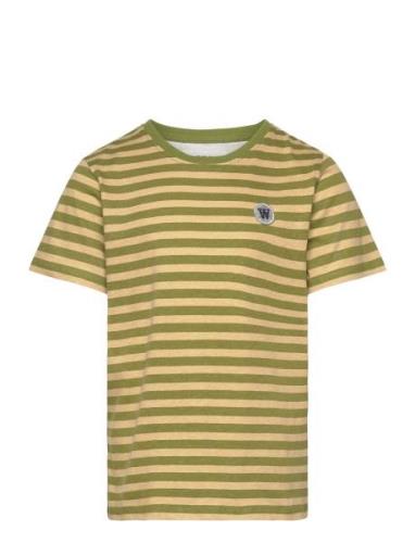 Ola Chrome Badge T-Shirt Gots Patterned Double A By Wood Wood