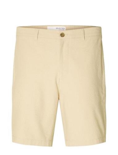 Slhregular-Karl Seersucker Shorts Cream Selected Homme