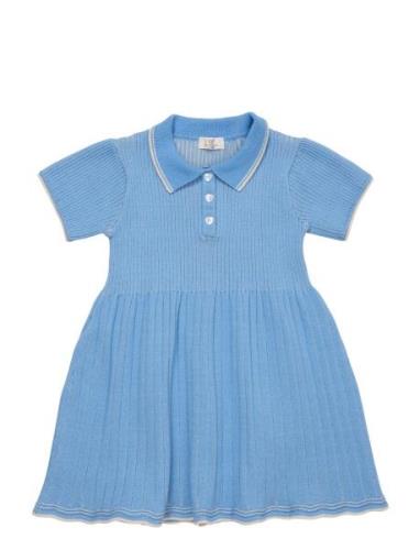 Rib Polo Knitted Dress Blue Copenhagen Colors