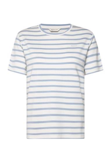 Striped Ss T-Shirt Blue GANT