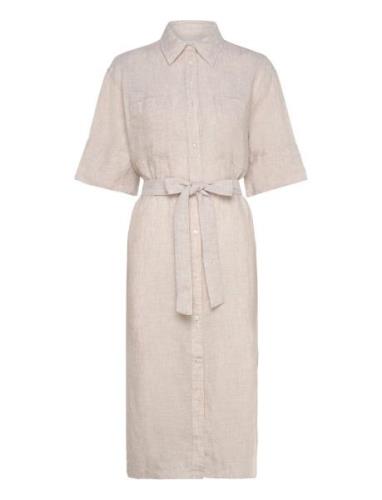 Rel Linen Ss Shirt Dress Beige GANT