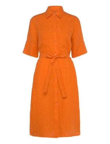 Rel Linen Ss Shirt Dress Orange GANT