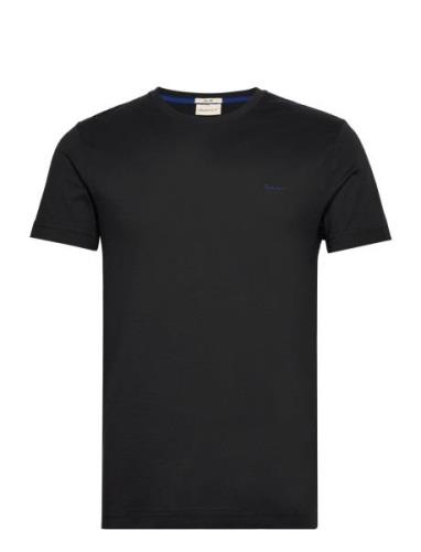 Contrast Logo Ss T-Shirt Black GANT